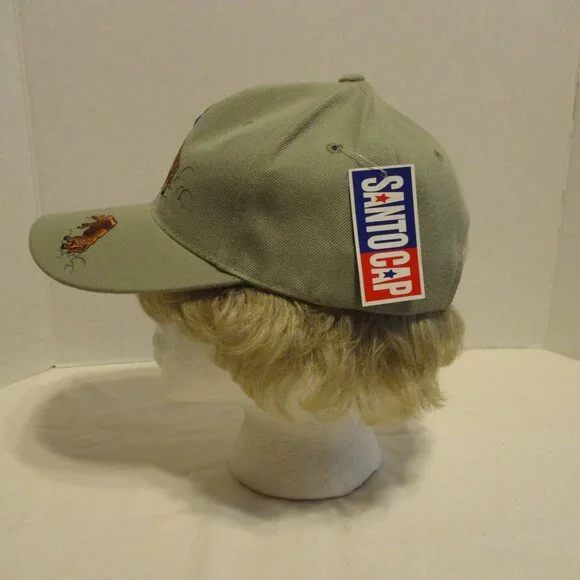 Santo Cap Rodeo Bull Cowgirl NEW Tan Brown Black Embroidered Vintage 1997 Hat - Picture 6 of 10